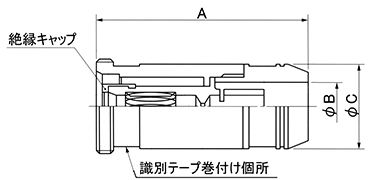 絶縁物付き高電流中継ソケットサイズ