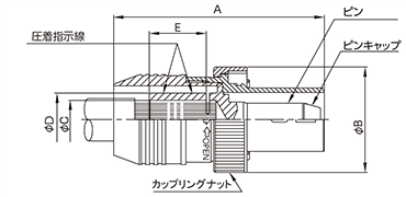 700A用絶縁物付き高電流プラグの寸法